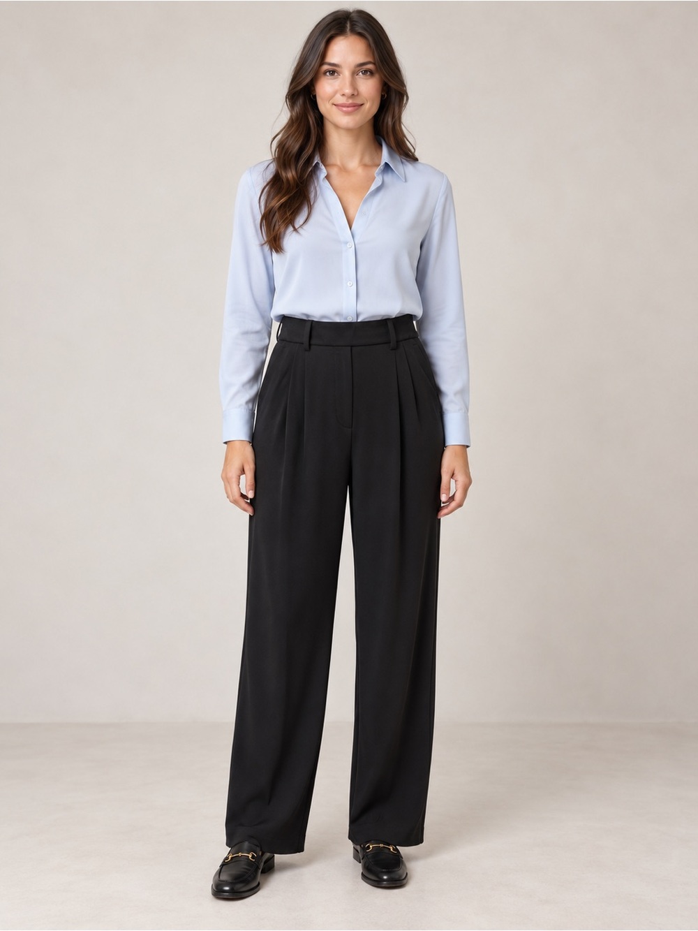 Lululemon Black Pleated Wide Leg Stretch Trousers Pants Size Small EUC